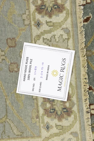 Blue-gray Floral Osh Chobi 2'5X14 Oriental Runner Rug