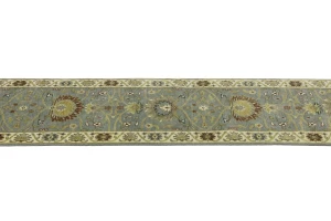 Blue-gray Floral Osh Chobi 2'5X14 Oriental Runner Rug