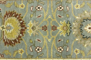 Blue-gray Floral Osh Chobi 2'5X14 Oriental Runner Rug