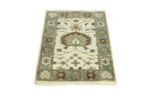 Cream Floral 2X3 Osh Chobi Oriental Rug