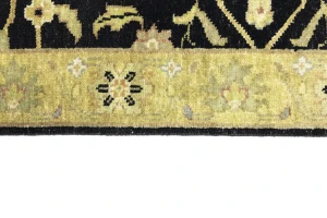 Black Floral 2'5x7'11 Osh Chobi Oriental Runner Rug