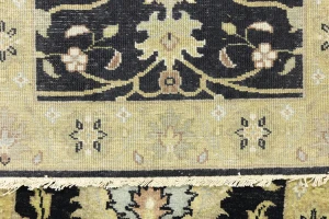 Black Floral 2'5x7'11 Osh Chobi Oriental Runner Rug