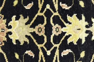 Black Floral 2'5x7'11 Osh Chobi Oriental Runner Rug