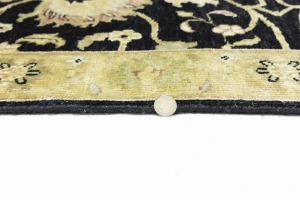 Black Floral Traditional 2'7X11'9 Osh Chobi Oriental Runner Rug