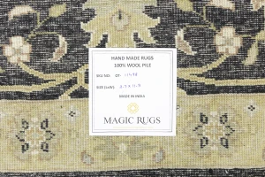 Black Floral Traditional 2'7X11'9 Osh Chobi Oriental Runner Rug