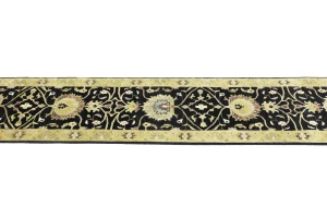 Black Floral Traditional 2'5x13'11 Osh Chobi Oriental Runner Rug