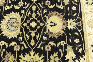 Black Traditional Floral 4x6 Oushak Chobi Oriental Rug