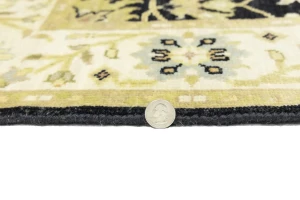 Black Traditional Floral 4x6 Oushak Chobi Oriental Rug