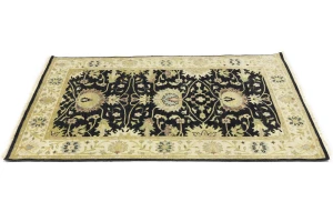 Black Traditional Floral 4x6 Oushak Chobi Oriental Rug