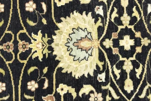 Black Traditional Floral 4x6 Oushak Chobi Oriental Rug