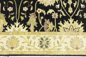 Black Traditional Floral 4x6 Oushak Chobi Oriental Rug
