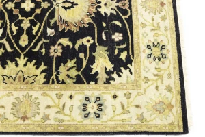 Black Traditional Floral 4x6 Oushak Chobi Oriental Rug