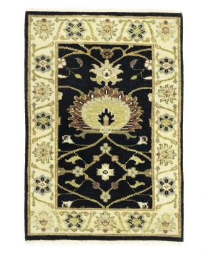 Black Traditional Floral 2X3 Oushak Chobi Oriental Rug