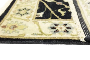 Black Traditional Floral 2X3 Oushak Chobi Oriental Rug