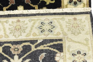 Black Traditional Floral 2X3 Oushak Chobi Oriental Rug