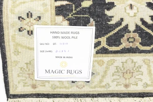 Black Traditional Floral 2X3 Oushak Chobi Oriental Rug