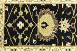 Black Traditional Floral 2X3 Oushak Chobi Oriental Rug