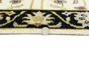 Cream Floral Transitional 2'5X12 Oushak Chobi Oriental Runner Rug
