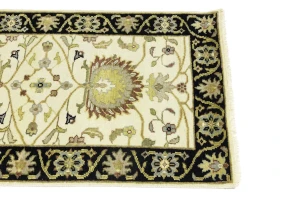 Cream Floral Transitional 2'5X12 Oushak Chobi Oriental Runner Rug
