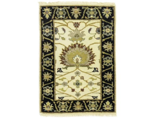 Cream Floral Traditional 2X3 Oushak Chobi Oriental Rug