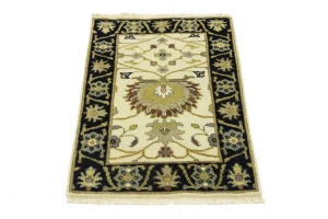 Cream Floral Traditional 2X3 Oushak Chobi Oriental Rug