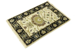 Cream Floral Traditional 2X3 Oushak Chobi Oriental Rug