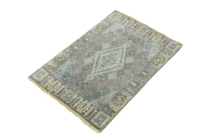 Muted Taupe Tribal 2X3 Indo-Joshaghan Oriental Rug