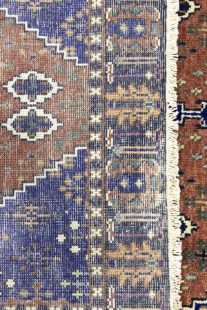 Rust & Navy Tribal 3X5 Indo-Joshaghan Oriental Rug
