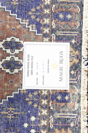 Rust & Navy Tribal 3X5 Indo-Joshaghan Oriental Rug
