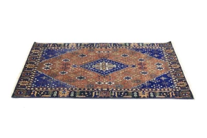 Rust & Navy Tribal 3X5 Indo-Joshaghan Oriental Rug