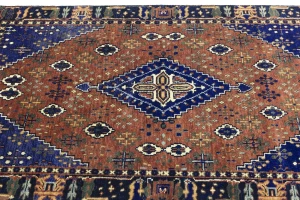 Rust & Navy Tribal 3X5 Indo-Joshaghan Oriental Rug