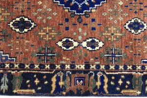 Rust & Navy Tribal 3X5 Indo-Joshaghan Oriental Rug
