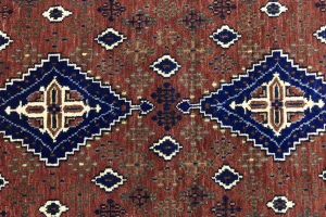 Rust & Navy Tribal 3x10 Indo-Joshaghan Oriental Runner Rug