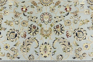 Light Blue Traditional 6X8 Indo-Nain Oriental Rug