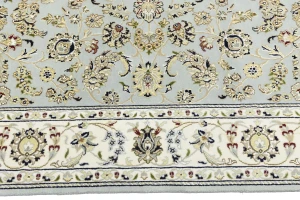 Light Blue Traditional 6X8 Indo-Nain Oriental Rug