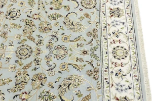 Light Blue Traditional 6X8 Indo-Nain Oriental Rug