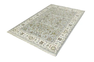Light Blue Traditional 6X8 Indo-Nain Oriental Rug