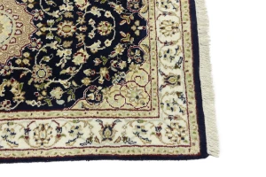 Blue Floral 3X10 Indo-Nain Oriental Runner Rug