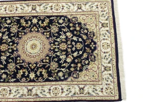 Blue Floral 3X10 Indo-Nain Oriental Runner Rug