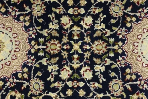 Blue Floral 3X10 Indo-Nain Oriental Runner Rug