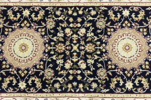 Blue Floral 3X10 Indo-Nain Oriental Runner Rug