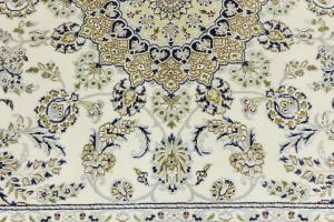 Cream Traditional Floral 6X9 Indo-Nain Oriental Rug