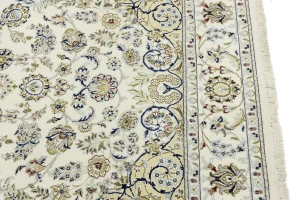 Cream Traditional Floral 6X9 Indo-Nain Oriental Rug