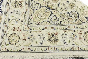 Cream Traditional Floral 6X9 Indo-Nain Oriental Rug