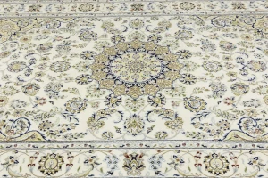 Cream Traditional Floral 6X9 Indo-Nain Oriental Rug