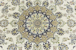 Cream Traditional Floral 6X9 Indo-Nain Oriental Rug