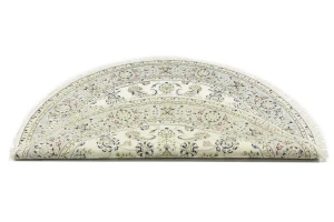 Cream Floral 6X6 Indo-Nain Oriental Round Rug