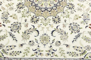 Cream Floral 8X10 Indo-Nain Oriental Rug