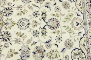 Cream Floral 8X10 Indo-Nain Oriental Rug