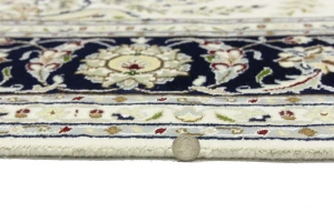 Cream Floral 8X10 Indo-Nain Oriental Rug